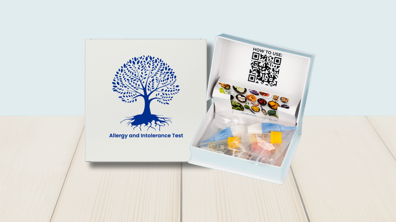 allergy testing box with test kit 