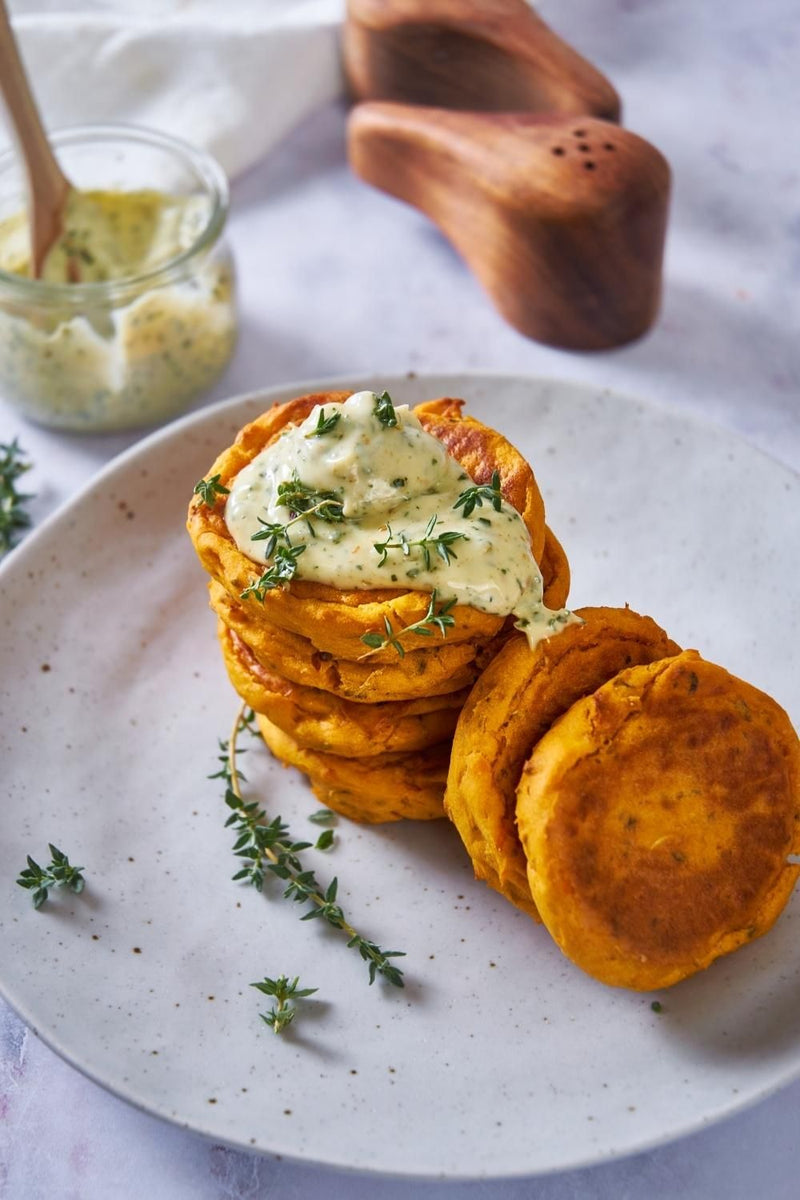 Crispy Sweet Potato and Lentil Fritters
