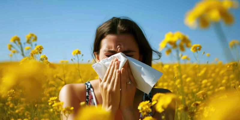 Woman showing how histamine triggers allergic reactions and inflammation in the body
