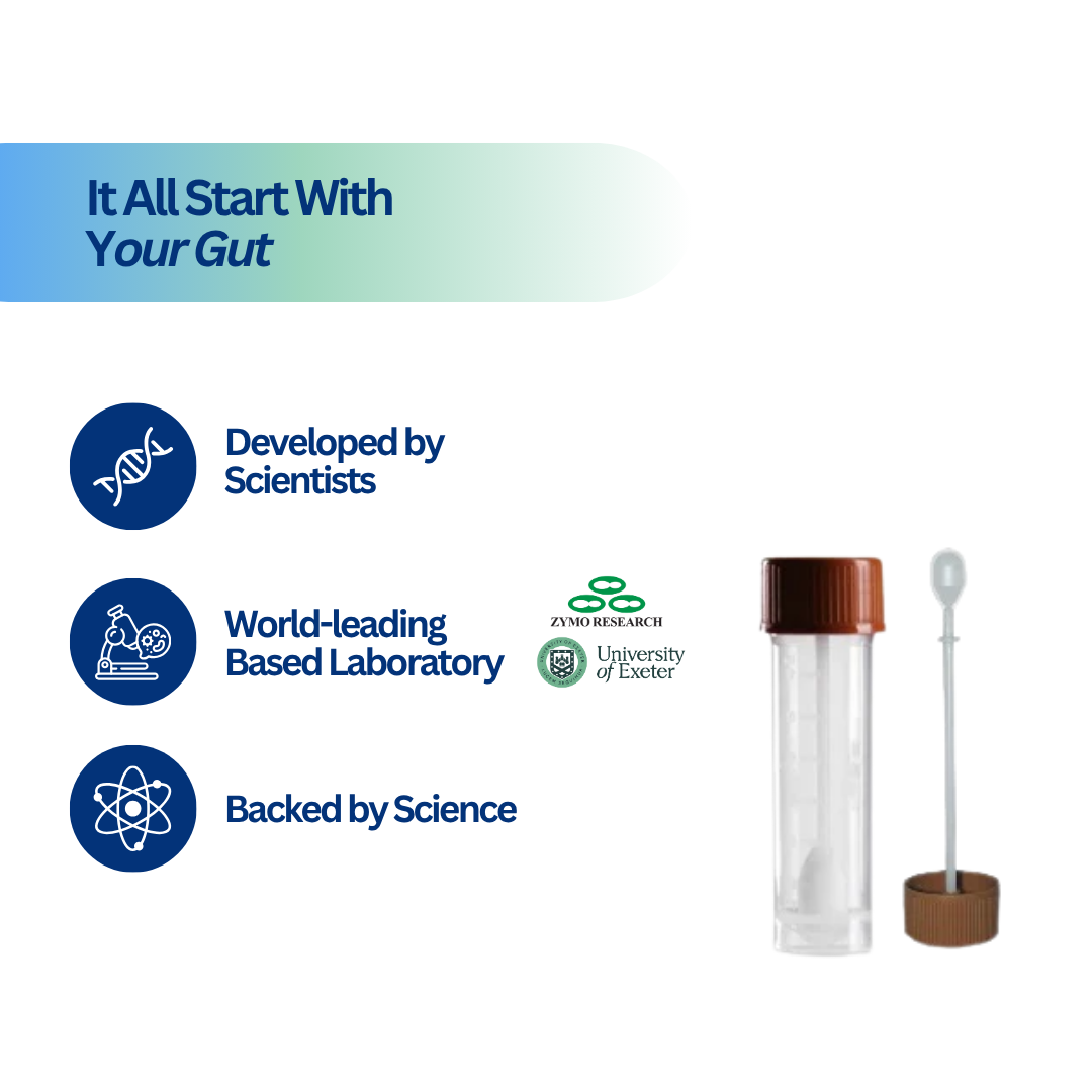 Infographic highlighting the stool sampple kit with all the key benefits