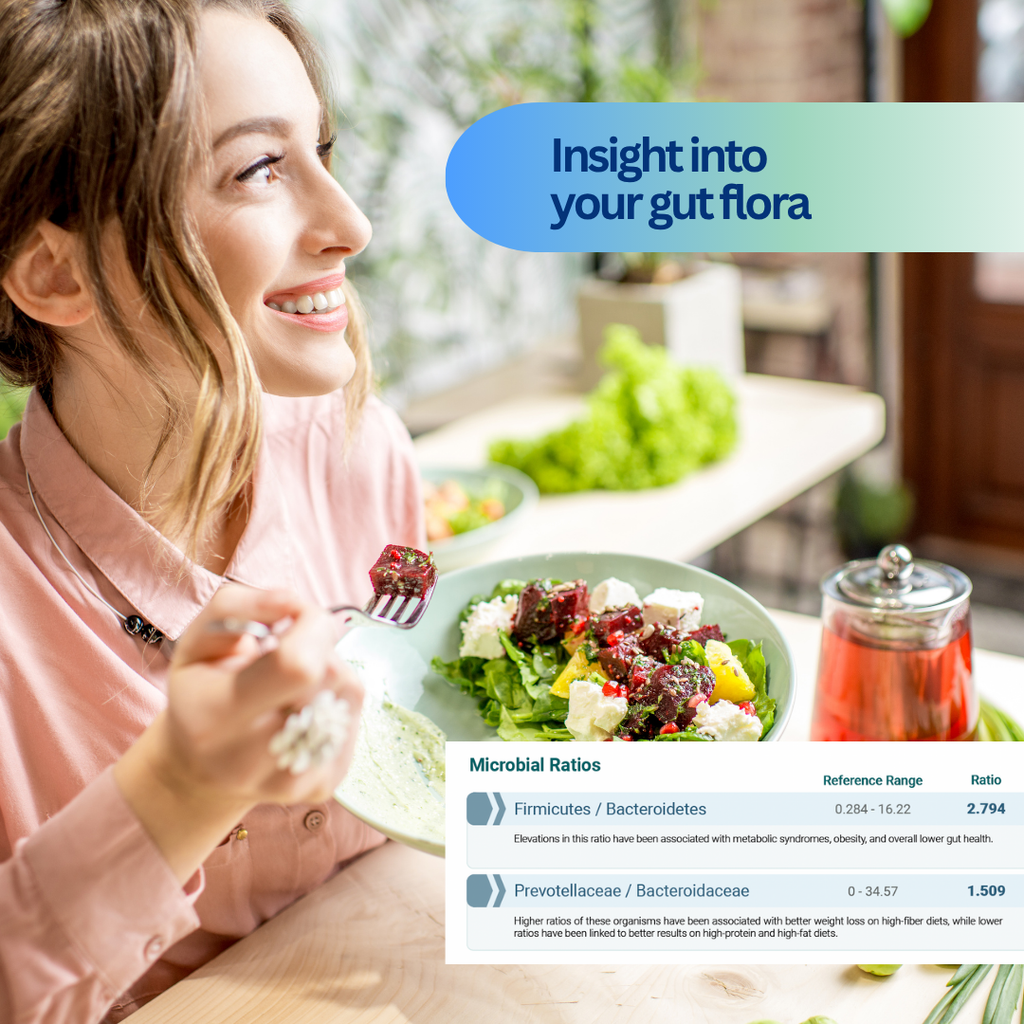 Person holding a bowl of gut-friendly foods like yogurt, berries, and leafy greens